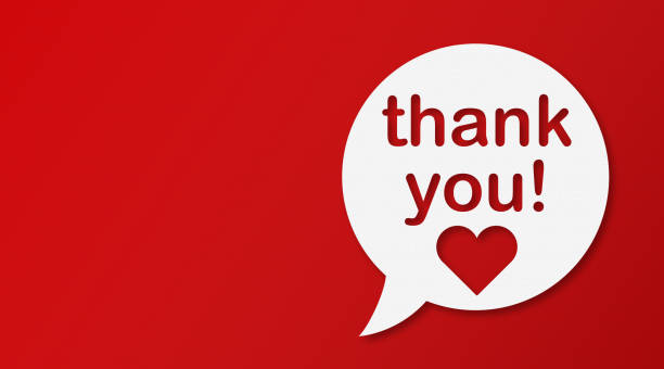 istock Thank You and Speech Bubbles with Copy Space On Red Cardboard Background 1450178798