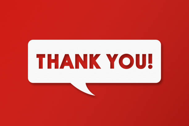 istock Thank You and Speech Bubbles with Copy Space On Red Cardboard Background 1450180280