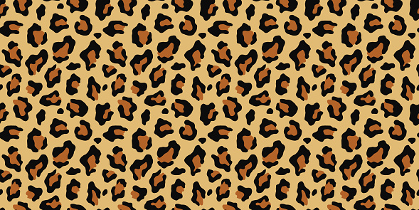 Animal print seamless pattern illustration. Luxury leopard skin texture background. Classic wild africa safari backdrop, elegant fashion fabric design.