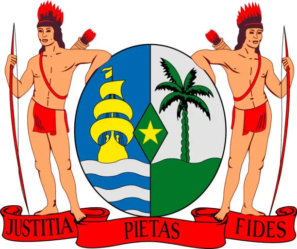National coat of arms of the Republic Suriname.