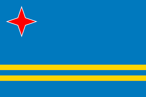 Flag of the Caribbean island of Aruba.