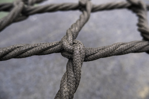 Detail of protection and safety rope fence