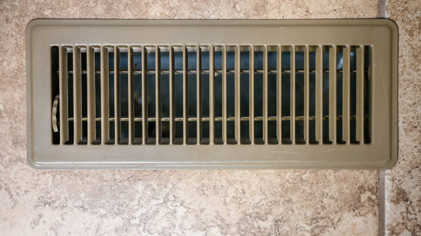 istock Selective focus on a residential home for HVAC in the open position. 1450210970