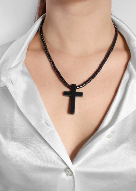 istock Vintage cross pendant from hematite stone 1450213592