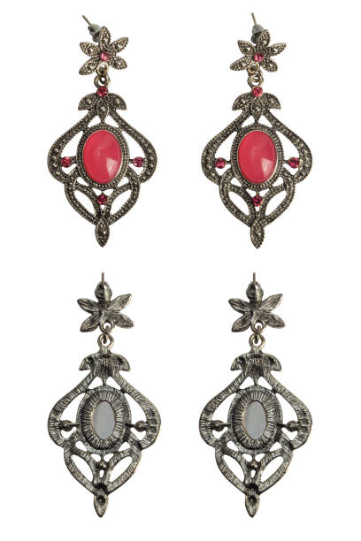 istock Vintage earrings with pink gemstones 1450213699