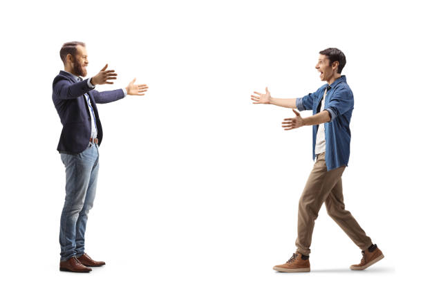 istock Two male friends meeting each other 1450213876
