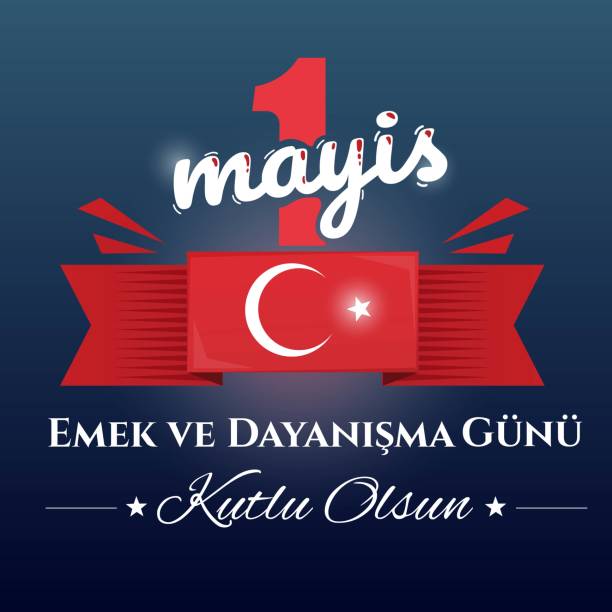 türkei 1 mai banner - protest turkey istanbul europe stock-grafiken, -clipart, -cartoons und -symbole