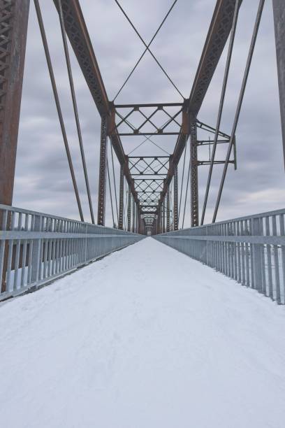 istock Looking across a foot bridge during winter in Idaho 1450216864