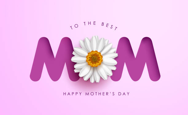 해피 어머니의 날 벡터 배경 디자인입니다. 어머니의 날 국제 축하를 위한 데이지 꽃 요소가 있는 최고의 엄마 텍스트. - 어버이날 stock illustrations