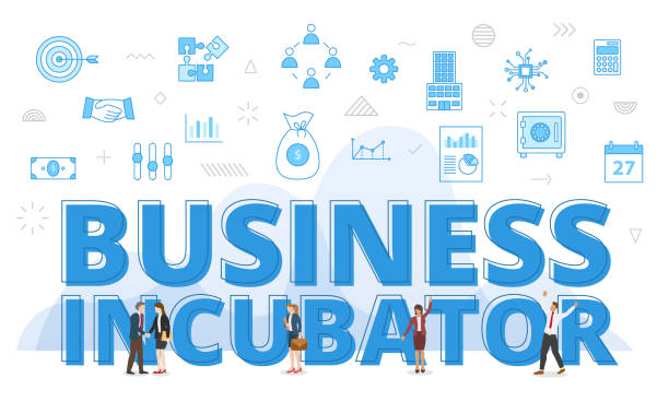 istock business incubator concept with big words and people surrounded by related icon spreading with modern blue color style 1450218323