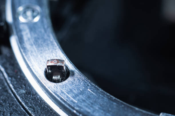 istock Close-up autofocus drive in the camera mount 1450227106