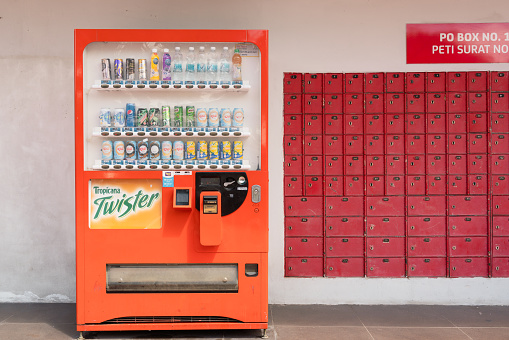 Johor Bahru, Malaysia - October 25, 2022 : Beverage vending machine
