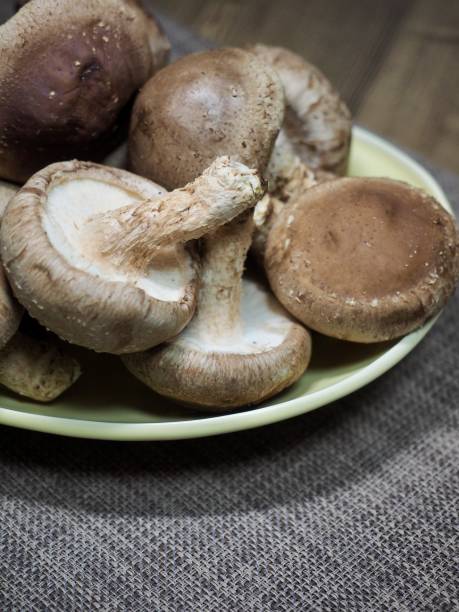 istock Natural food, Sliced fresh shiitake mushrooms 1450229808