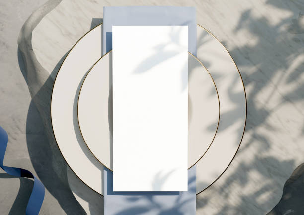 Mockup white blank space card, for Menu, Flyer, invitation. with clipping path
