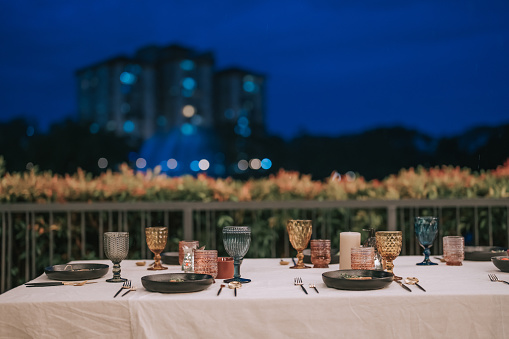 Outdoor Fine Dining Table Setting