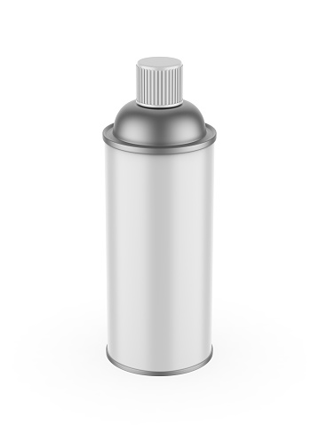 Blank aerosol spray can template. 3d render illustration.
