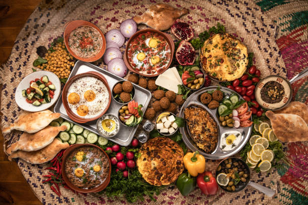 istock middle eastern harvest table filled with food falafel and hummus 1450247122