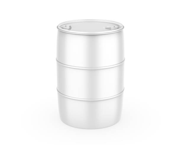 plastic barrel Blank plastic barrel container template, 3d render illustration. drum container stock pictures, royalty-free photos & images