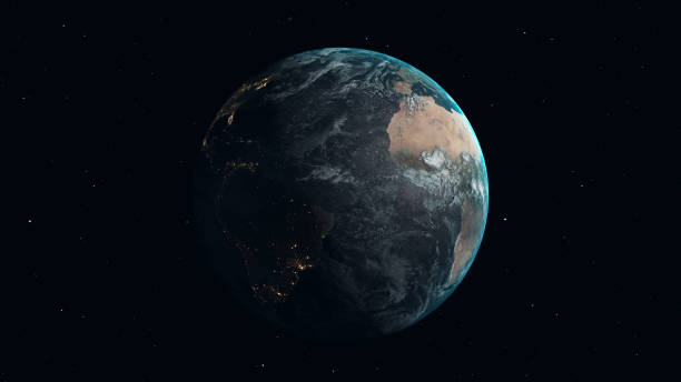 istock Realistic Earth zoom in from space 1450248112