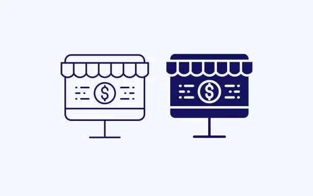 Vector illustration of Online shop web payment illustration icon