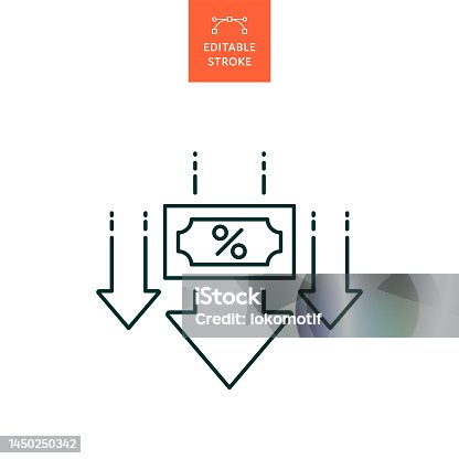 istock Interest Rate Line Icon with Editable Stroke. The Icon is suitable for web design, mobile apps, UI, UX, and GUI design. 1450250342