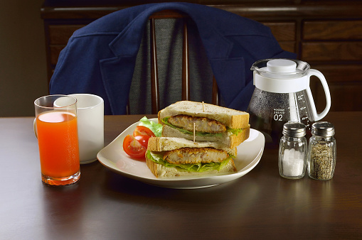 Sandwich Plate on the Table/Studio Shot