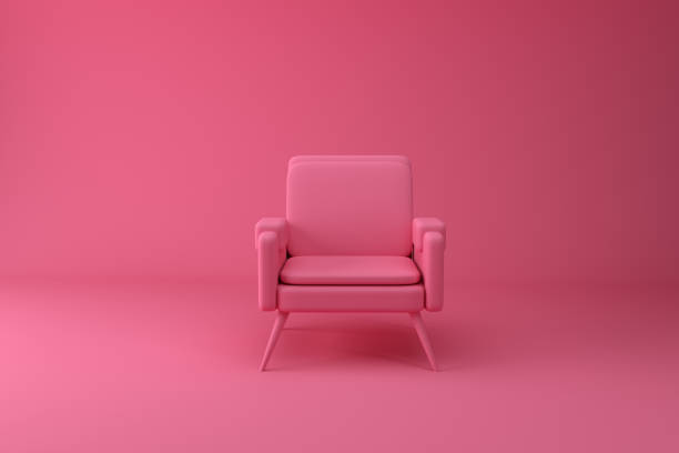 istock Modern pink armchair on pink background. 1450251738