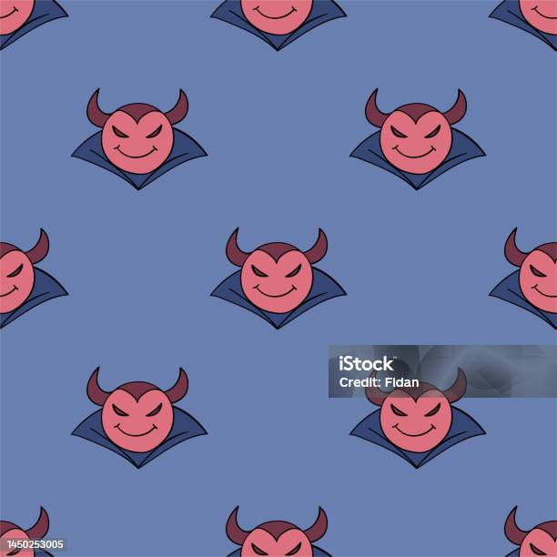 Devil Fpp Pattern Devil Vector Seamless Pattern Cute Repeat Background For Textile Design ...