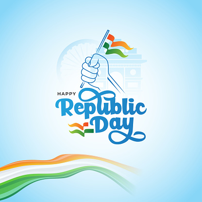 Happy Republic Day Celebration Greeting Background Template Vector Illustration