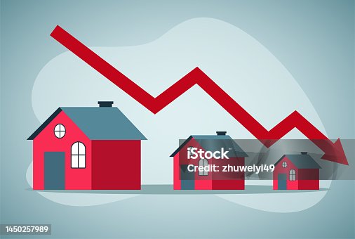 istock Housing price falling down 1450257989