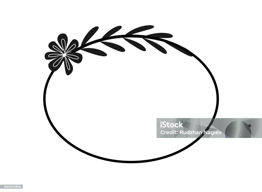 Flower Frame Simplized Simple Geometric Flower Frame Stock Illustration - Download Image Now ...