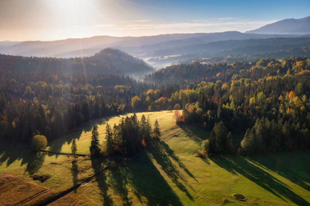 istock Autumnal scenery under the Tatra Mountains, Lapszanka. Poland 1450265403