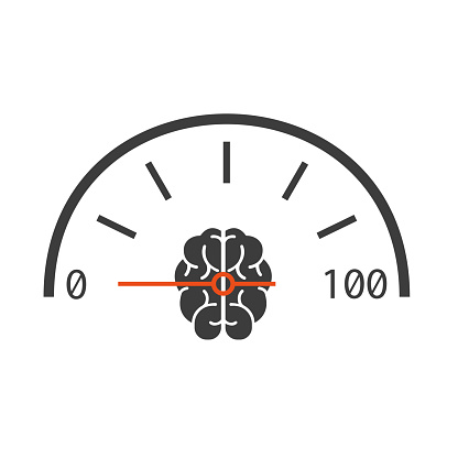 Learning Brain Speed Brain Speed Scale From 0 To 100 Vector Illustration Stock Illustration ...