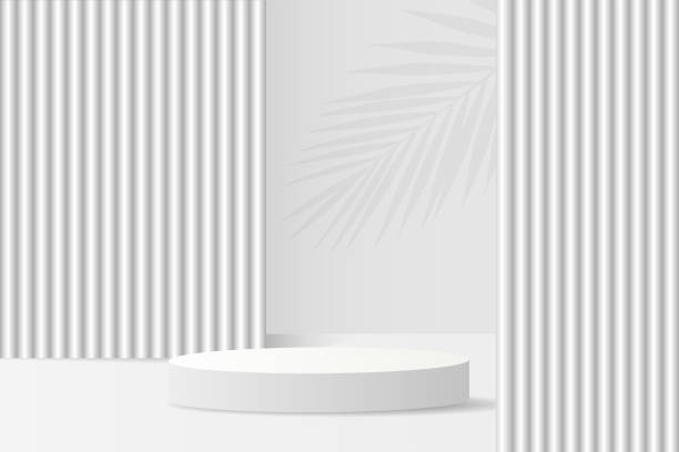 istock Background vector 3d render with a podium. A stand for the demonstration of a cosmetic product. 1450267788