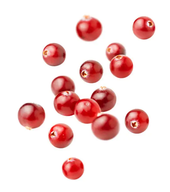 Photo of levitating cranberries