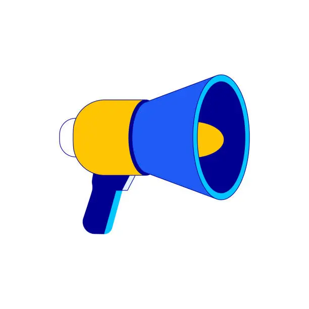 Vector illustration of Megaphone Concept, Modern Flat Style Illustration Design. Advertising, Advertisement, Promotion, E-Commerce, Marketing, Slogan.