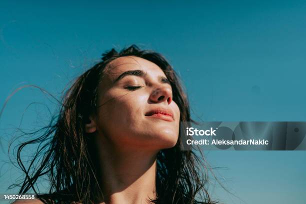 Summer Selfie Stock Photo - Download Image Now - Women, One Woman Only, Happiness