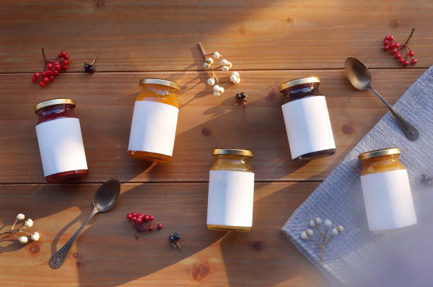 Bottled Jams & Berries on the Table