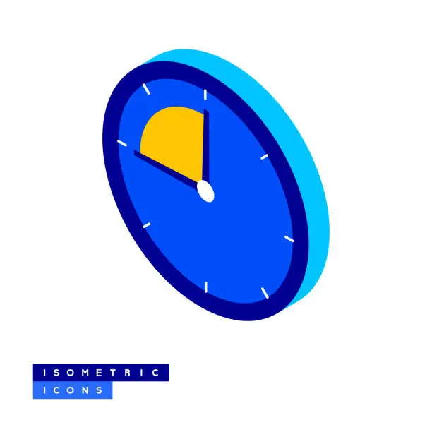 Vector illustration of Deadline Isometric Icon Concept and Three Dimensional Design. Time Management.