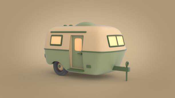 istock Cartoon camper trailer 3d illustration 1450272424