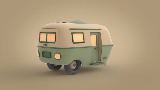 istock Cartoon camper trailer 3d illustration 1450272427