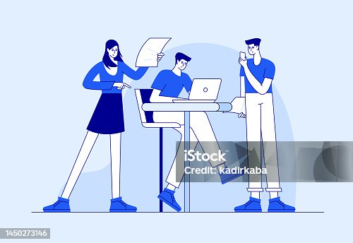 istock Business and Coworking Concept, Modern Flat Style Illustration Design. Businesswoman, Teamwork, Partnership, Agreement, Human Resources, Office, Collaboration, Leader, Team, Mission. 1450273146
