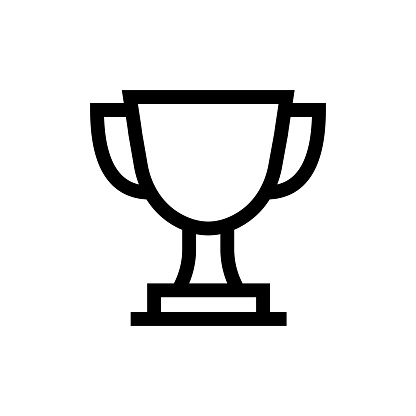 Award Cup Line icon, Design, Pixel perfect, Editable stroke. Medal, Winner, First Place, Number One.