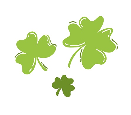 Green clover St. Patrick's Day Vector illustration flat