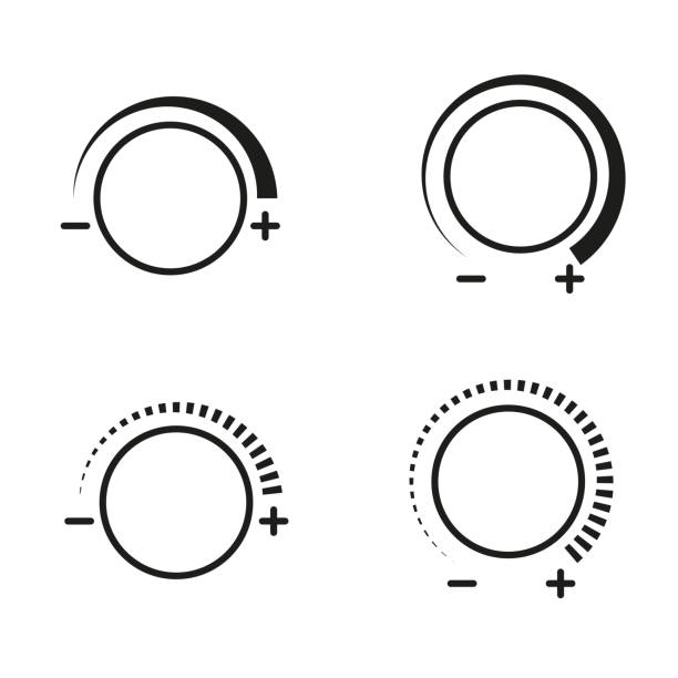 иконки регуляторов в плоском стиле. набор элементов дизайна. �векторная иллюстрация. стоковое изображение. - головка переключателя stock illustrations