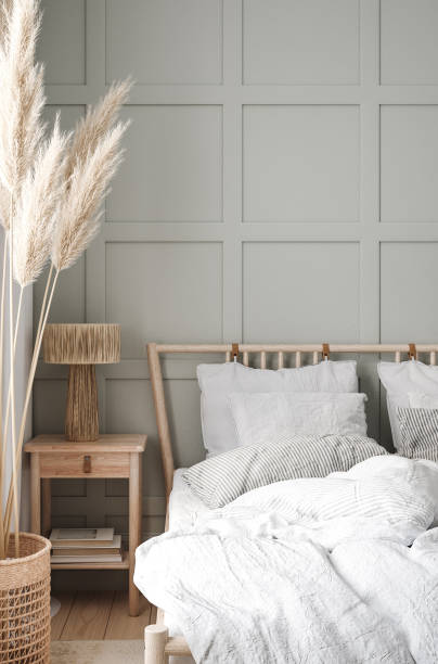 istock Coastal boho style bedroom interior background 1450274798