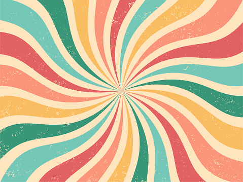 Colourful retro burst vector. Vintage summer, circus and carnival background.