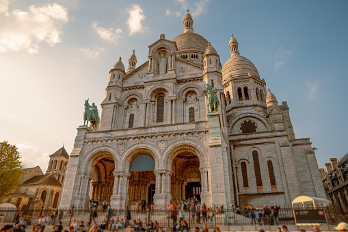 Sacre coeur basilica above Montmartre, Paris, France