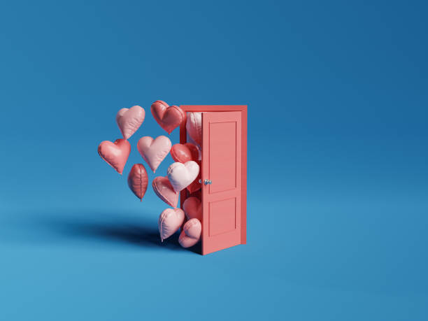 door with hearts coming out