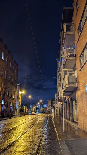 Dublin City at night stock photo